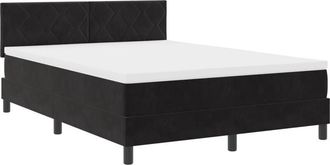 vidaXL Vidaxl - Box Spring Bed with Mattress Black 140 x 190 cm Velvet