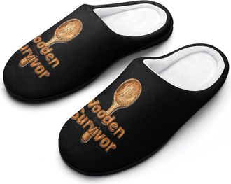 Generic Wooden Spoon Survivor Mens Slippers Comfortable And Non-slip Cotton Slipper Shoe for House