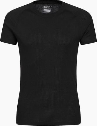 Mountain Warehouse Mens Mountain Warehouse Mens Talus Round Neck Short-Sleeved Thermal Top - Black - Size: 38
