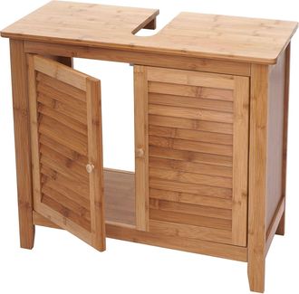 Hhg Nunca Usado] Mueble Tocador Hhg 557, Mueble De Ba&ntilde;o, Bamb&uacute;, 60x67x30cm