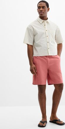 Le 31 Mens Cotton-linen Bermuda Shorts Inseam: 9