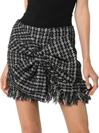 Faith Connexion Tweed Bow Applique Mini Skirt Size XS