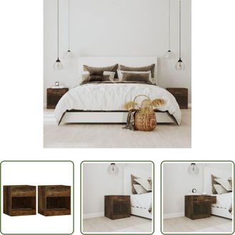 vidaXL Armadio - Comodini 2pz con Cassetto Rovere Fumo