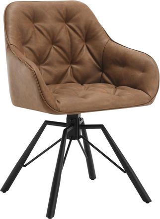 Woltu 1x Sill&oacute;n/silla De Comedor Acolchado Giratorio 360&deg; Sala De Espera Moderna De Elegante Pu Con Reposabrazos, Marr&oacute;n Claro - Woltu