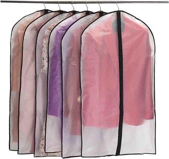 OEM Bolsas Para Ropa Resistentes Y Transpirables Con Cremallera, Protecci&oacute;n Contra El Polvo Y Las Polillas, 6 Unidades, 60x100 Cm (negro)
