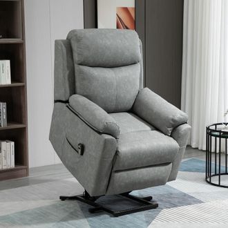 HOMCOM Power Lift Chair Electric Riser Recliner with Remote Control in Grey