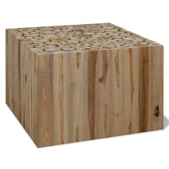 vidaXL Mesa De Centro De Teca Genuina 50x50x35 Cm Vidaxl