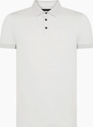 Remus Uomo Mens Remus Uomo Polo Shirt Tapered Fit Cotton-Stretch Quiet Grey - White - Size: 38
