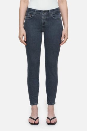 Closed Baker Skinny Slight Distress Mid Rise Jeans In Mid Grey