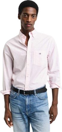 GANT Heren Gingham Normaal Overhemd (Lichtroze)