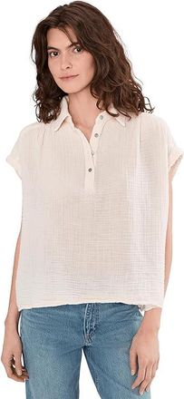 Michael Stars Avalon Pop Over Top Womens Clothing Chalk : XL (US 10-12), Cotton