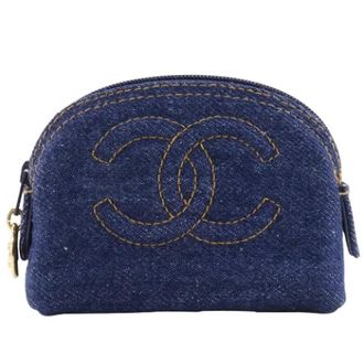 Chanel Pre-owned Denim chanel-bags - Dames - Vintage Clutch - Blauw - ONE Size - Denim - Vintage