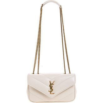 Saint Laurent Toy Loulou Quilted Leather Shoulder Bag in Blanc Vintage at Nordstrom