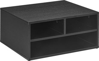 HOMCOM Desktop Printer Stand With 3 Open Compartments - Desk Organiser - Black | TJ Hughes
