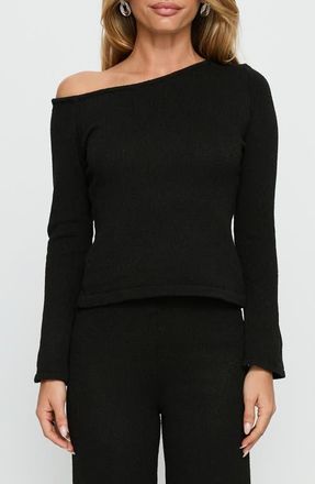 Princess Polly Jaede Off the Shoulder Sweater in Black at Nordstrom, Size X-Small