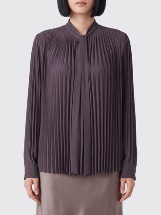 Tom Ford Viscose Satin Shirt with Pussy-Bow Collar and Pleated Design