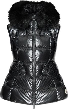 Moncler Vest Anse - Dames - Bodywarmers - Grijs - L - Leer - Jassen