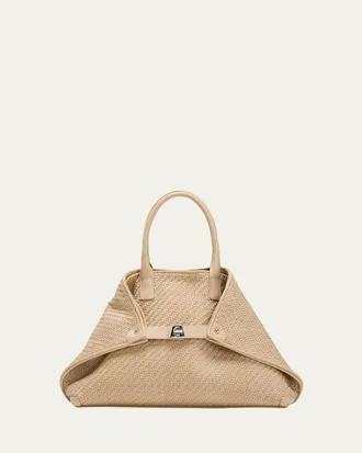 Akris Ai Small Braided Leather Top-Handle Bag