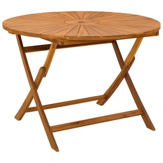 vidaXL Mesa De Jard&iacute;n Plegable Natural &Oslash;110 X 75 Cm Vidaxl