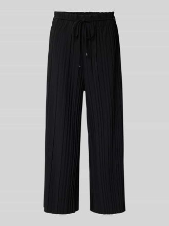 s.Oliver Black Label Relaxed Fit Culotte in plissierter Jersey-Qualit&auml;t in Black, Gr&ouml;&szlig;e 34
