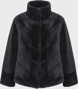 Gorski Reversible Chevron Lamb Shearling Jacket With Horizontal Sleeve