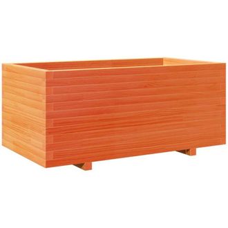 vidaXL Jardinera Madera Maciza De Pino Marr&oacute;n Cera 110x60x49,5 Cm Vidaxl