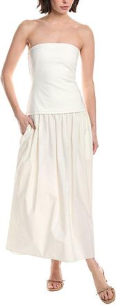 Rag & Bone Irina Mixed Media Strapless Midi Dress