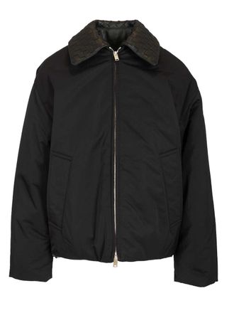 Bottega Veneta Down Jacket With Leather Trim And Intrecciato Motif Coats Nero-Donna