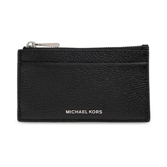Michael Kors Accessoires, Dames, Zwart, ONE Size, Leer, Jet Set Kleine Kaarthouder van Gekorreld Leer