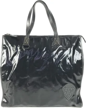 Gucci Hysteria Black Leather Coated Canvas Shoulder Bag Tote Bag (Pre-Owned)