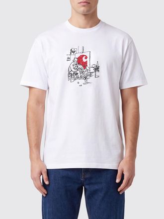 Carhartt Work in Progress T-shirt in cotone a maniche corte con stampa logo a contrasto