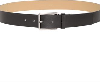 Calvin Klein Lederg&uuml;rtel CALVIN KLEIN WARMTH BUCKLE, Herren, Gr. 11,5, silber (schwarz, antique silber), Rindsleder, unifarben, G&uuml;rtel Lederg&uuml;rtel, Gr&ouml;ssenverstell