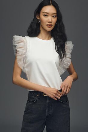 English Factory Tulle T-Shirt Top