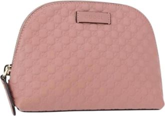 Gucci Pre-owned Clutches, female, Pink, Size: ONE SIZE Pre-owned Leather Pouch