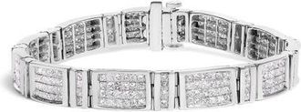House of Brilliance 14K White Gold 7.0 Cttw Diamond Rectangular Link Tennis Bracelet at Nordstrom