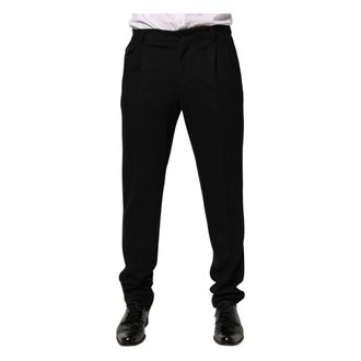 Dolce & Gabbana Wool Skinny Dress Trouser - male - Dolce & Gabbana - Suit Trousers - Black - M - Trousers