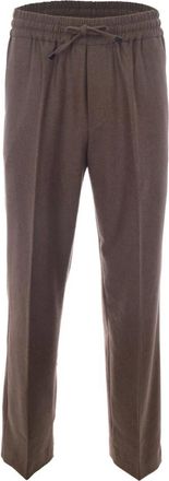 Dr&ocirc;le de Monsieur Le Pantalon &Eacute;lastiqu&eacute; Flanelle - Heren - Straight fit broeken - Bruin - S - Katoen - Broeken