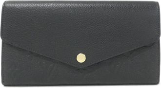 Louis Vuitton Black Leather Long Wallet (Bi-Fold) (Pre-Owned)