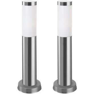 Forlight Koral (2uds) Baliza Exterior Para Jard&iacute;n Resistente Al Agua Ip55. Poste De Luz Para Sendero Y Camino. L&aacute;mpara Bolardo De Acero Inoxidable 23w. Farolil