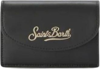 MC2 Saint Barth Accessoires, Dames, Zwart, ONE Size, Katoen, Leren Kaarthouder