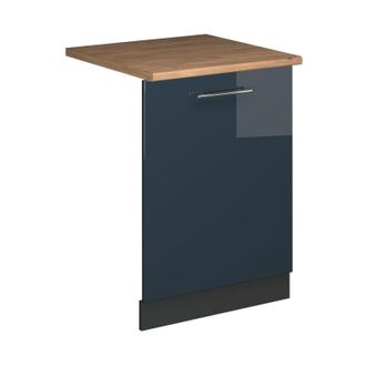 Vicco Panel Frontal Del Lavavajillas Fame-line, Azul Oscuro Alto Brillo, 60 Cm, Et Roble Vicco