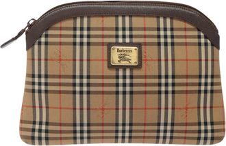 Burberry Nova Check Beige Canvas Clutch Bag (Pre-Owned)