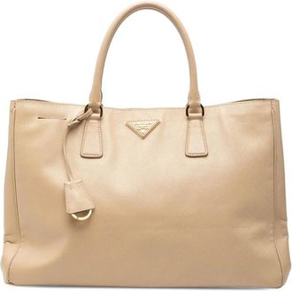 Prada Pre-owned Tote Bags, female, Brown, Size: ONE SIZE Pre-owned Structured Leather Tote