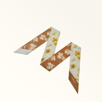 Furla Metropolis Bandeau Toni Crystal Grigio Twill Di Seta Con Stampa Ditsy Garden Donna