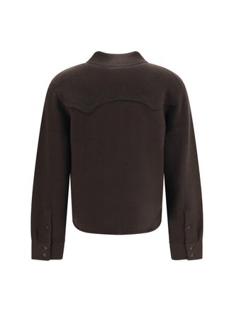 Guest In Residence Cropped Western Cashmere Shirt - Brown