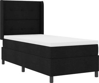 vidaXL Cama Tipo Box Spring Con Colch&oacute;n Negro 80 X 200 Cm Tela Vidaxl