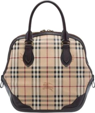 Burberry Pre-owned Satchel - Dames - Vintage Handtas - Beige - ONE Size - Leer - Vintage