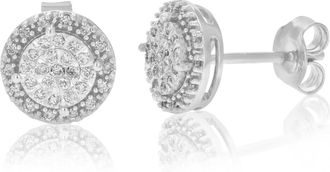 Vir Jewels 1/4 cttw Round Studs Lab Grown Diamond Earrings.925 Sterling Silver Prong Settings Round Shape