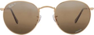 Ray-Ban Round Metal Chromance Silver/Brown Mens Sunglasses RB3447 001/G5 50
