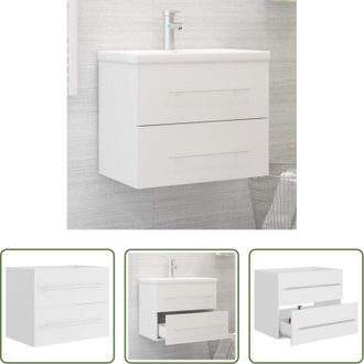 vidaXL Mobile in legno multistrato - Mobile Lavabo Bianco 60x38,5x48 cm in Legno Multistrato